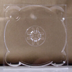 Leere, transparente Halterung für eine 8cm CD.