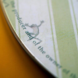 Naheinstellung auf einen dekorativen Bereich mit gedrucktem Text und grafischen Elementen in sanften Farben.