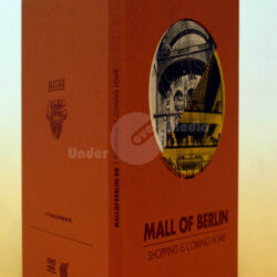 Ein Buchumschlag mit dem Titel "MALL OF BERLIN" und dem Untertitel "SHOPPING IS COMING HOME", auf orangefarbenem Hintergrund.